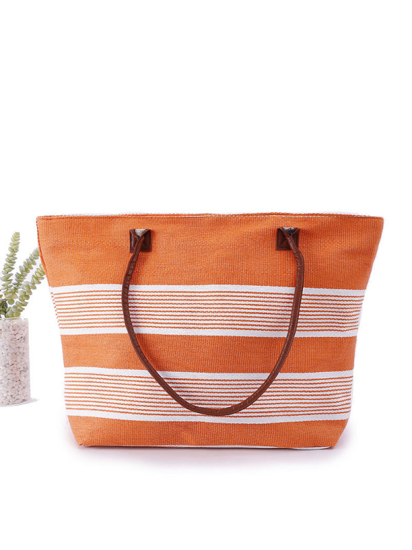 

Striped canvas beach bag