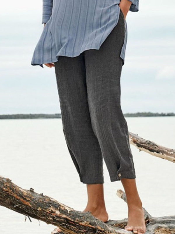 

Women's Washed Bamboo Section Two Button Pants