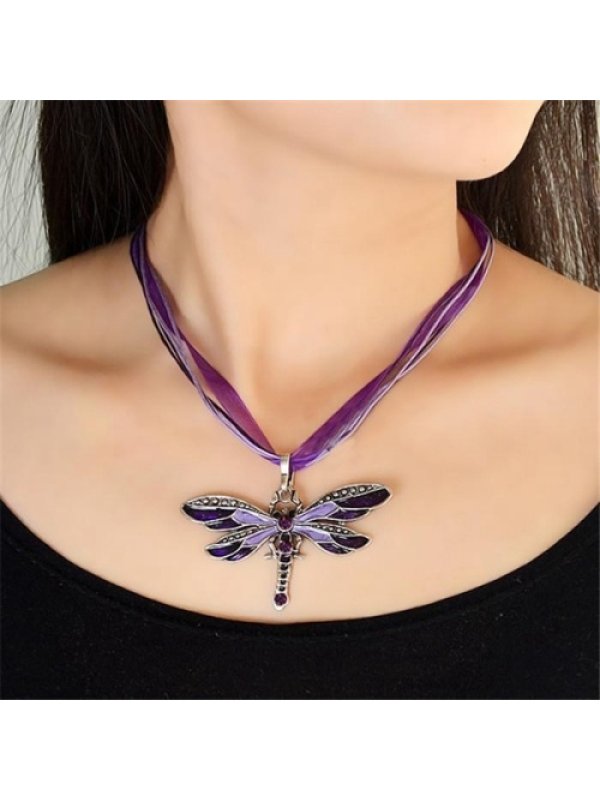 

Vintage dragonfly multicolor necklace