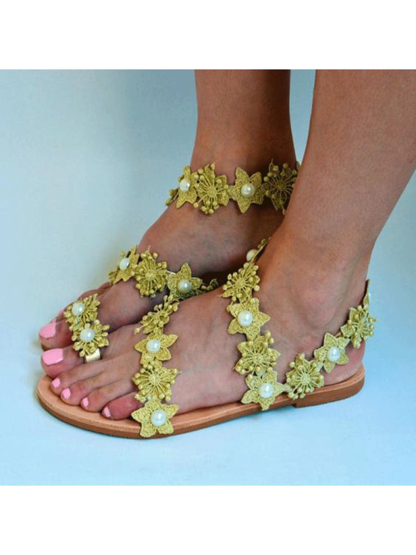 

New Flat Toe Hollow Sandals