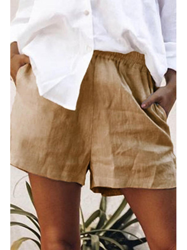 

Casual solid color loose shorts