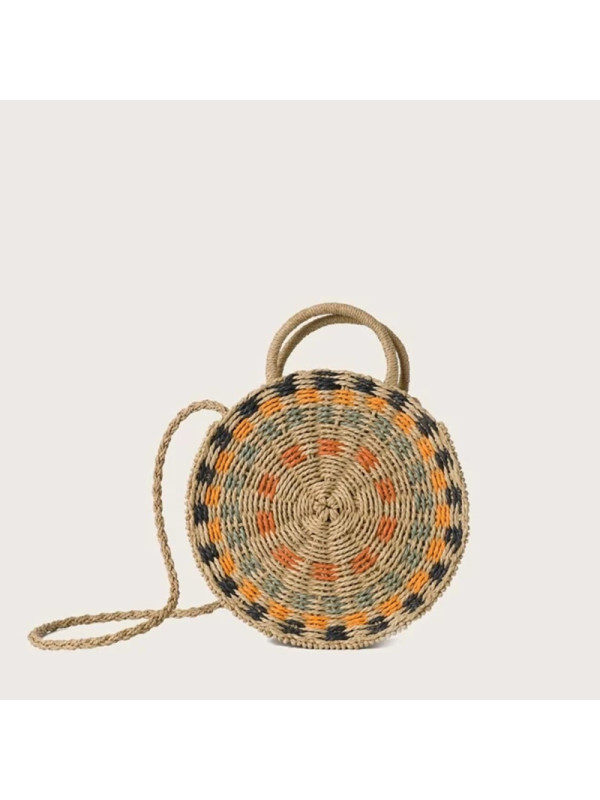 

Round Shaped Woven Satchel Bag