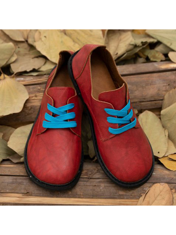 

Women's retro lace up flat shoes