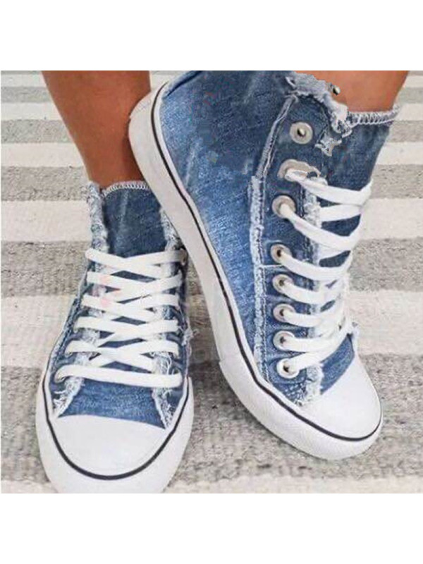 

Casual Lace-up Canvas High-top Shoes