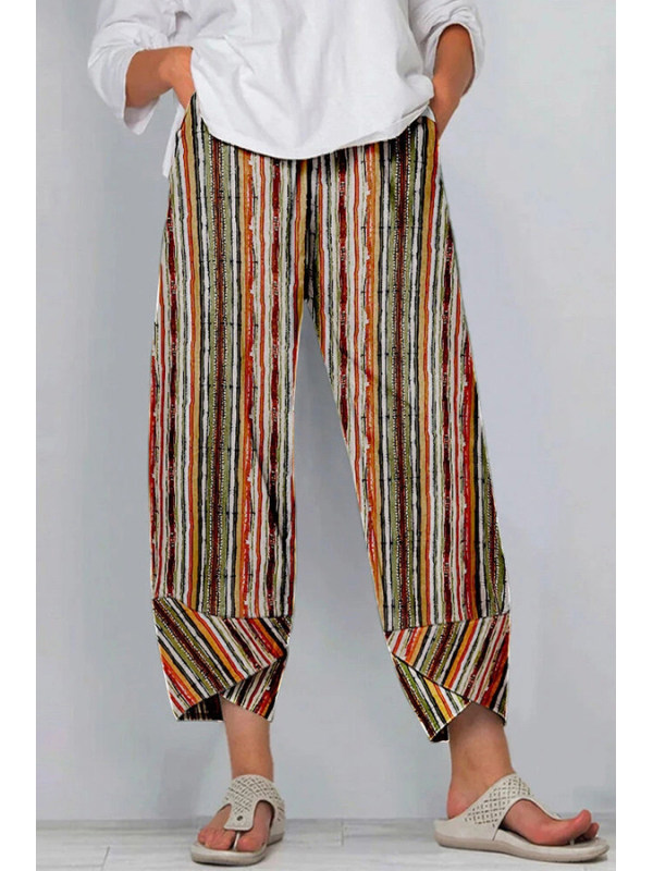 

Striped printed wide-leg pants