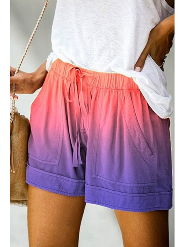 

Fashionable casual multicolor gradient shorts