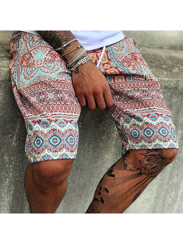 

Elastic Waist Fashion Printed Men's Shorts