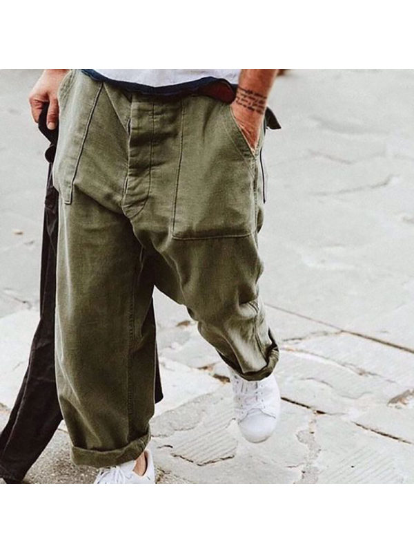 

Casual Mens solid color loose trousers