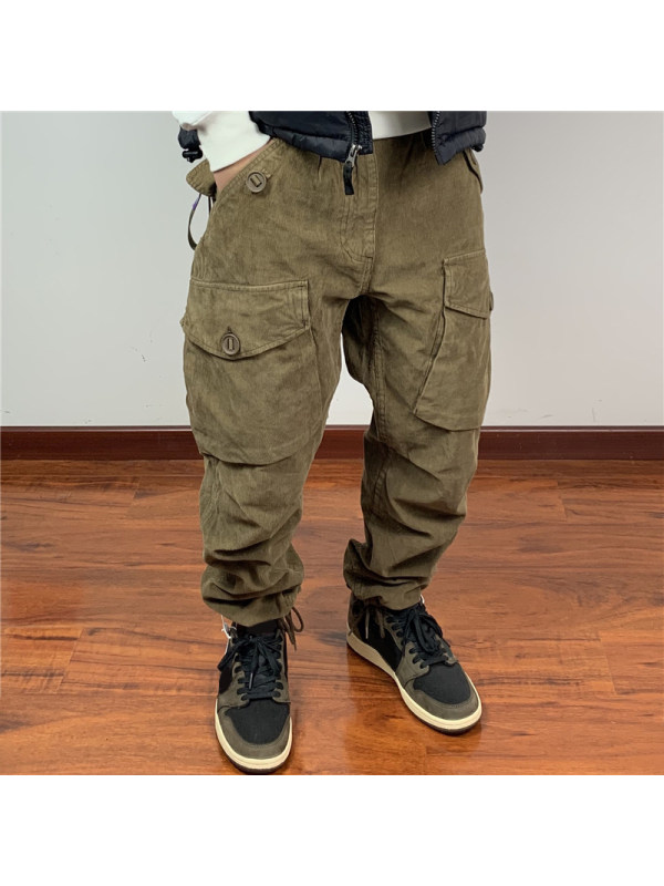 

Men Button Casual Loose Pocket Pants