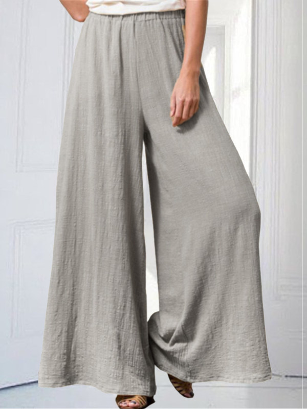 

Cotton and linen loose wide leg pants