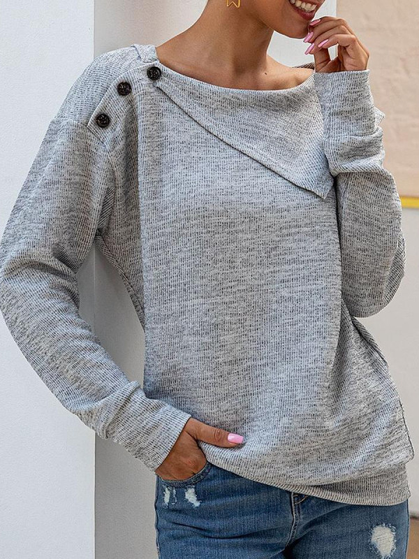 

Casual Large Lapel Button Up Sweater