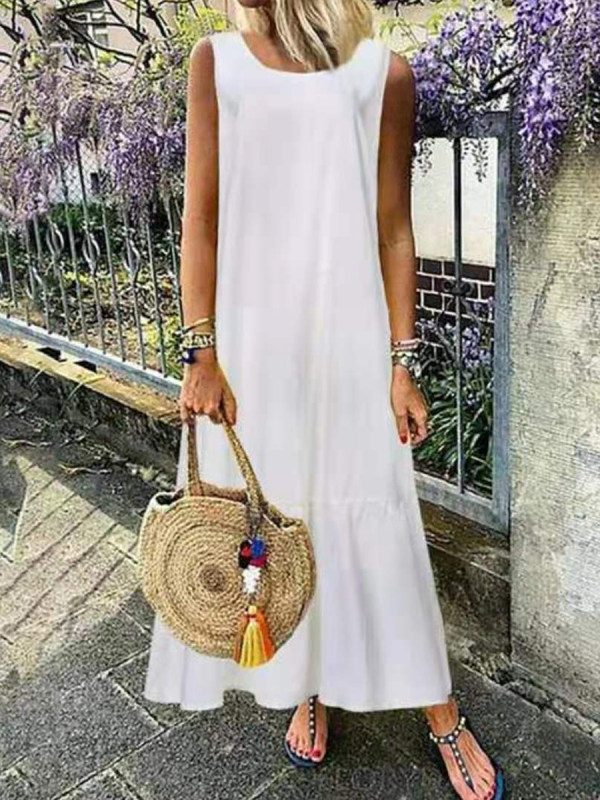 

Casual Sleeveless Loose Long Dress