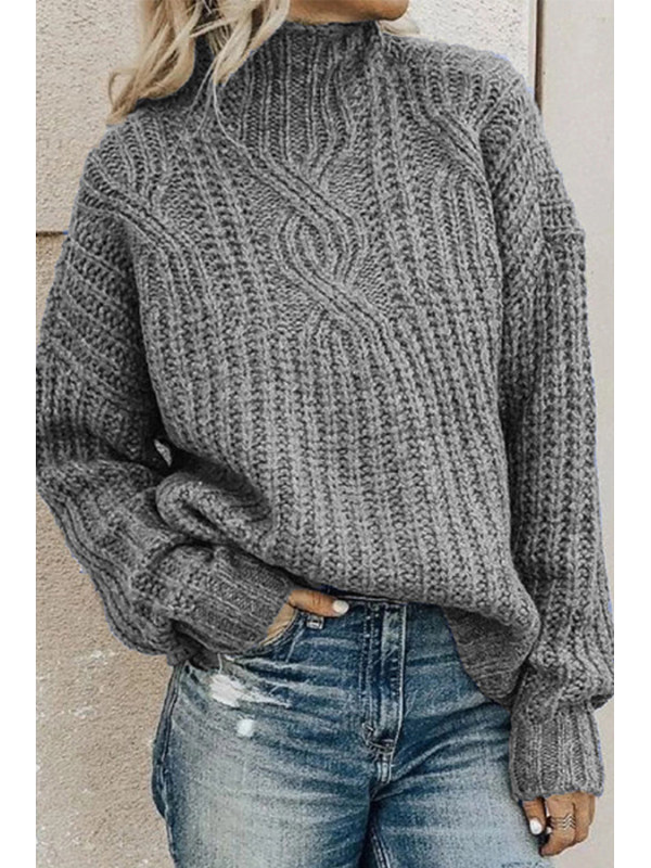 

Turtleneck Twist Knitted Pullover