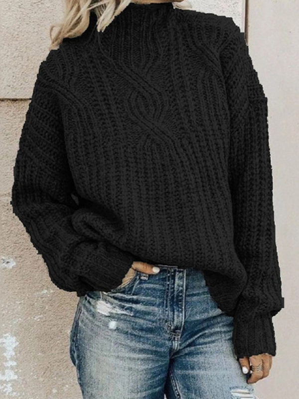 Turtleneck Twist Knitted Pullover