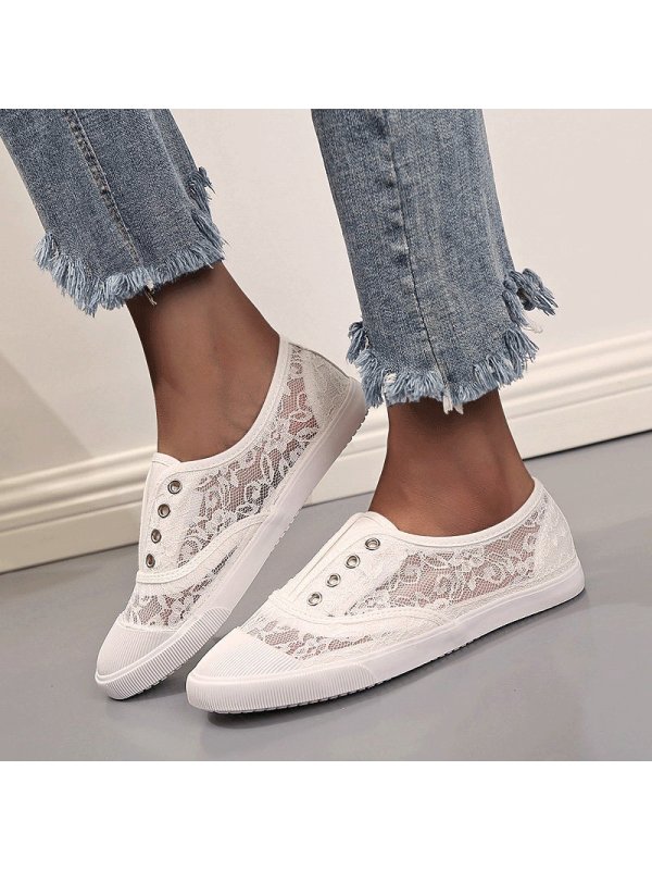 

Lace breathable fashion canvas shoes