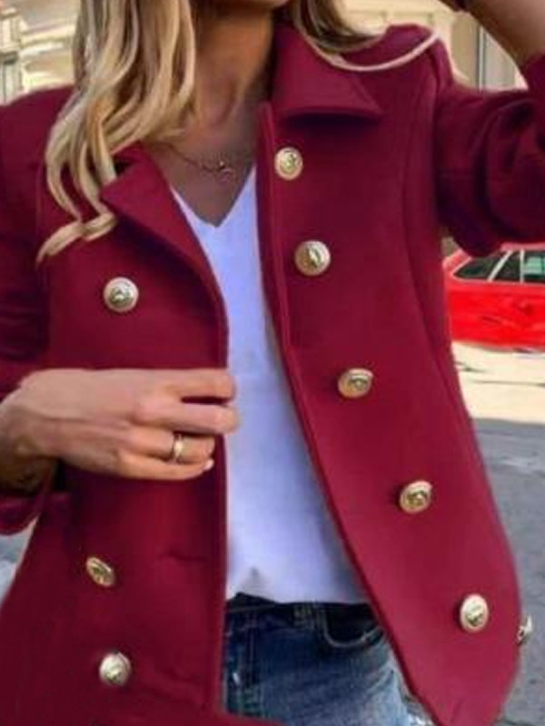 

Long Sleeve Solid Color Coat