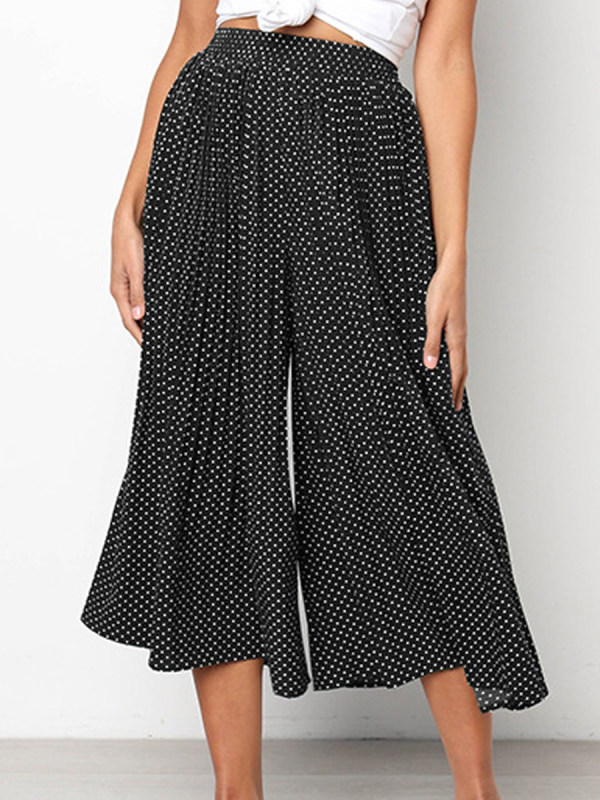 

Polka Dot Wide-Leg Pants