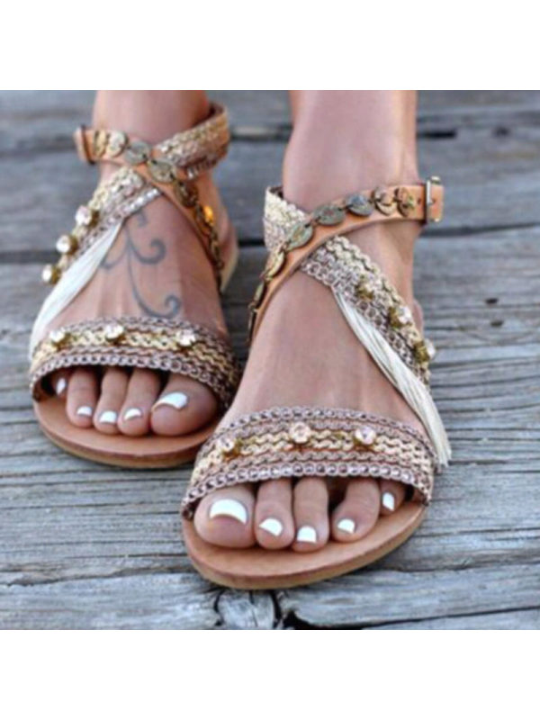 

Bohemian flat sandals women's shoes