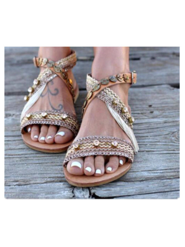 Bohemian flat sandals women's shoes - holapick.com