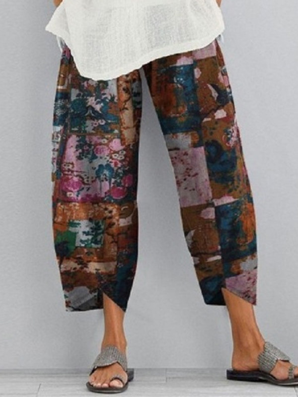 

Printed loose casual rendering pants