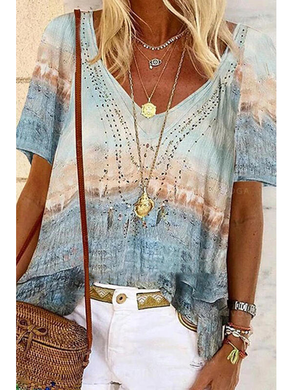 

Casual printed short-sleeved T-shirt