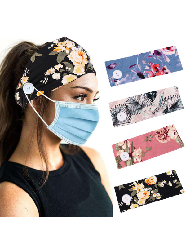 

Button flower anti-stretch headband