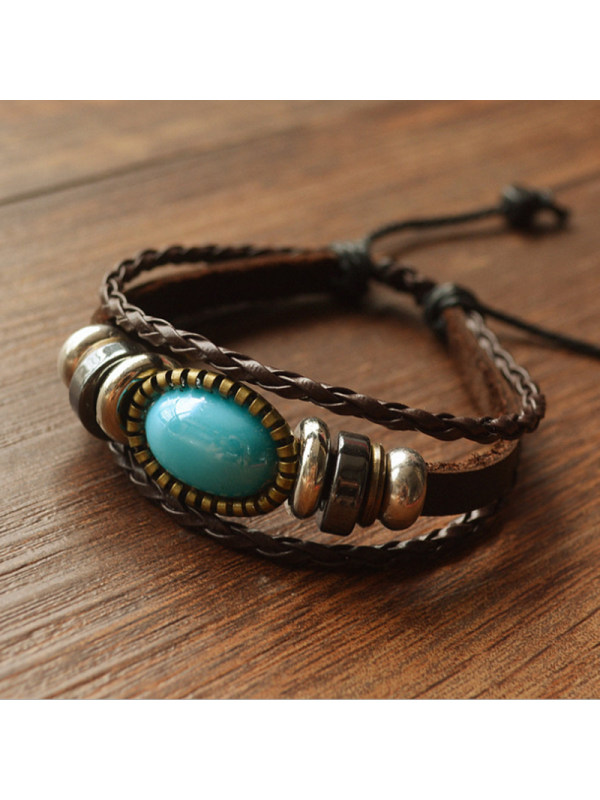 

Acrylic Multilayer Cowhide Beaded Bracelet