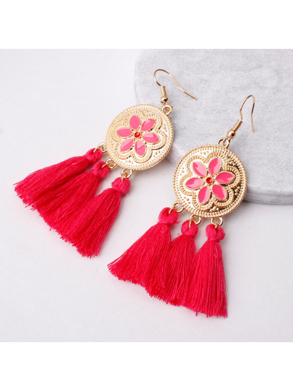 

Bohemian simple tassel earrings