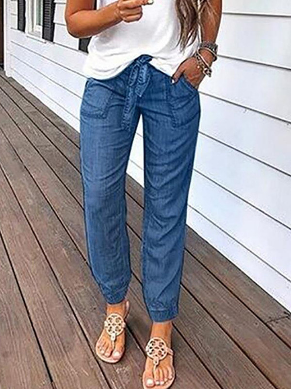 

Casual Twisted Straight-leg Jeans