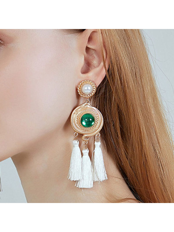 

Bohemian long tassel earrings