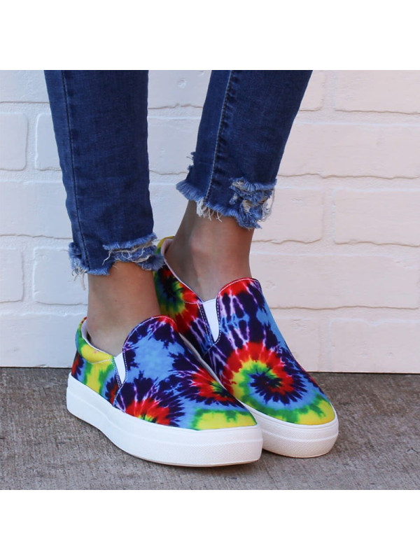 

Women's color matching flat casual shoes