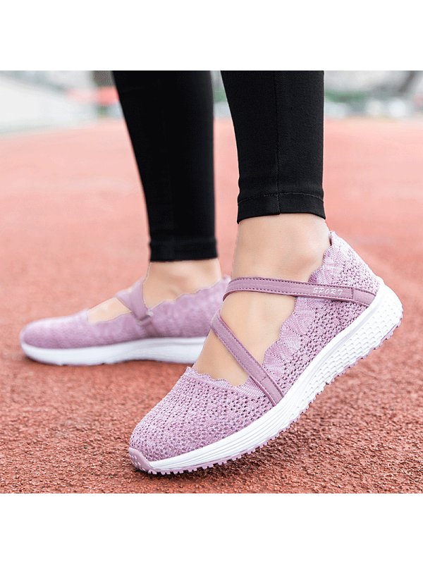 

Shallow mesh fly woven sneakers