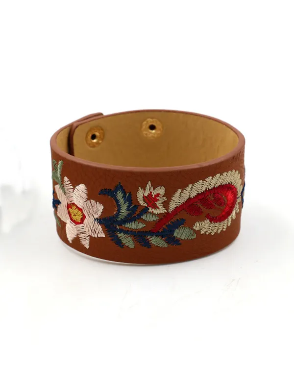 Embroidered Cashew Flower Bracelet - Charmwish.com 