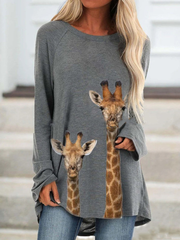 

Animal Print Long Sleeve T-shirt