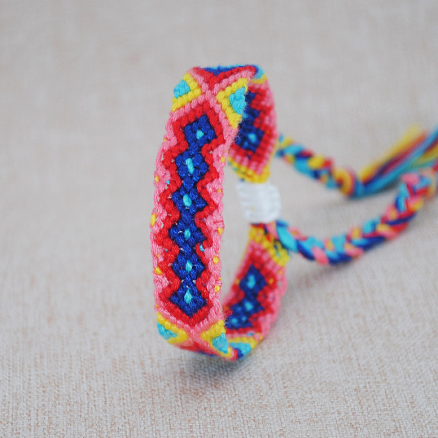 handmade original hemp cotton braided bracelet bohemian color ethnic style art elastic hand rope