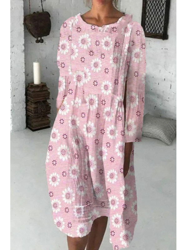 

Women Printed Long Sleeve Casual Dress