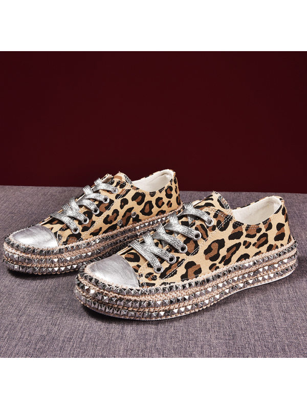 

Flat Rhinestone Fashion Canvas Shoes