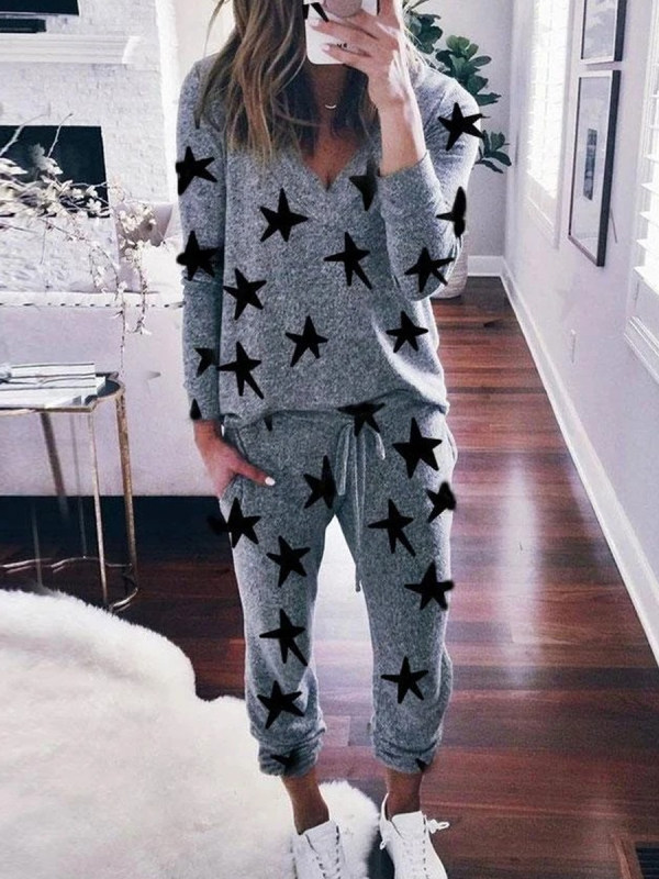 

Comfortable Long-sleeved Trousers Knitted Suit