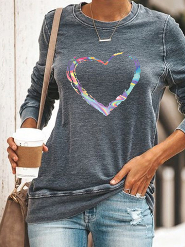 

Rainbow Heart Print Sweatshirt