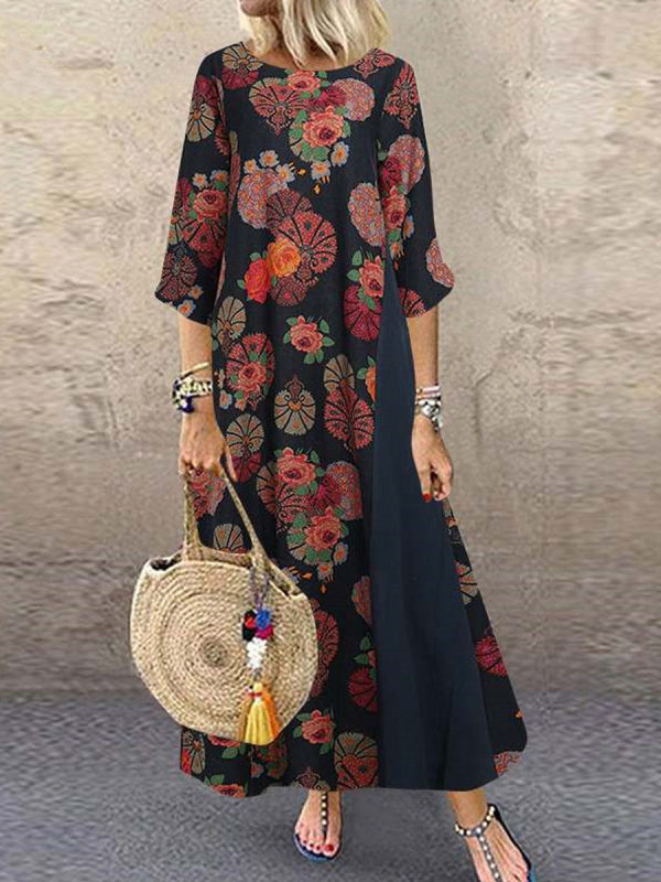 

Casual Printed Round Neck Dress