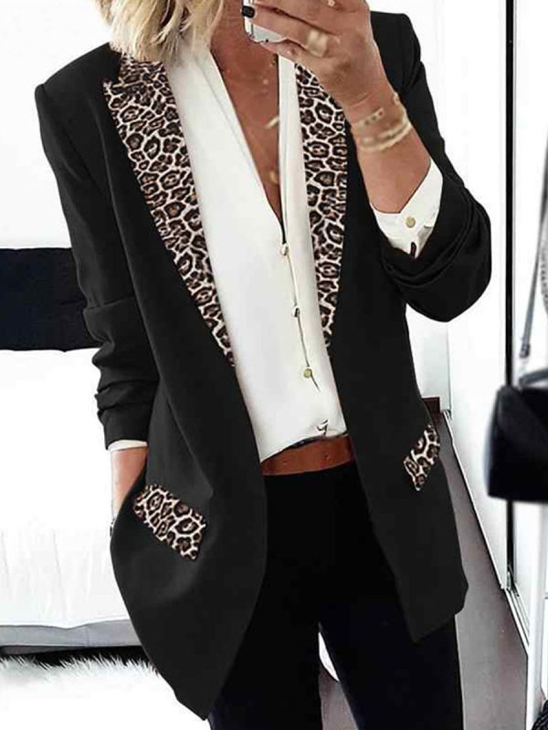 

Fashion Leopard Stitching Small Suit