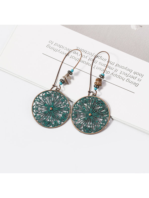 

Bohemian ethnic style retro hollow pattern earrings