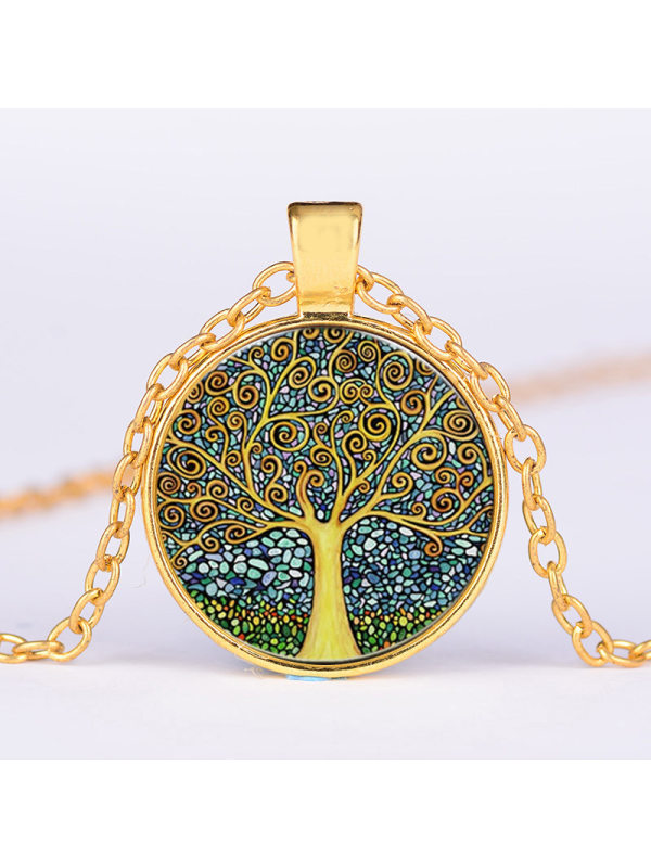 

Vintage Tree of Life Time Gemstone Necklace