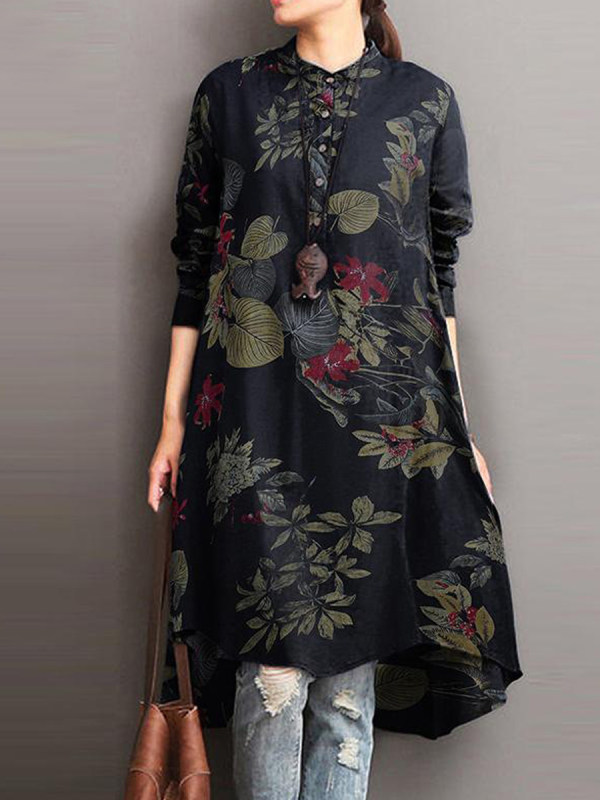 

Casual Long Sleeve Printed Dress