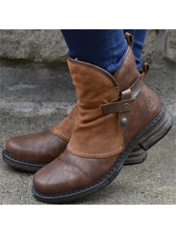 

Fashion low-heel side zipper British style Martin boots