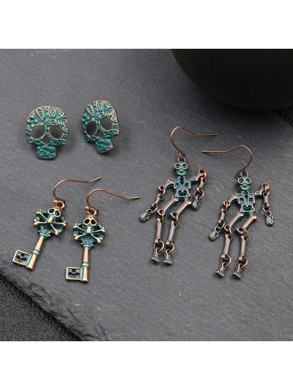 

Skull combination earrings fashion retro