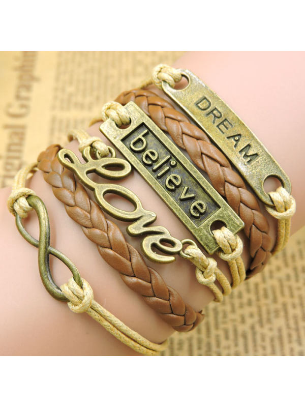 

Love retro hand-woven multilayer bracelet