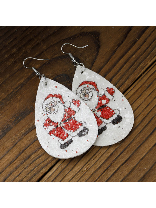 

Santa Bell Elk Leather Fashion Earrings