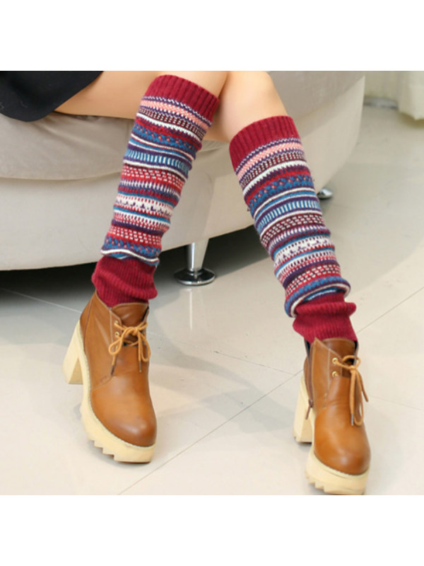 

Retro Color Striped Fashion Long Barrel Socks