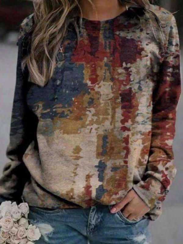 

Fashion Printed Long Sleeve Sweater